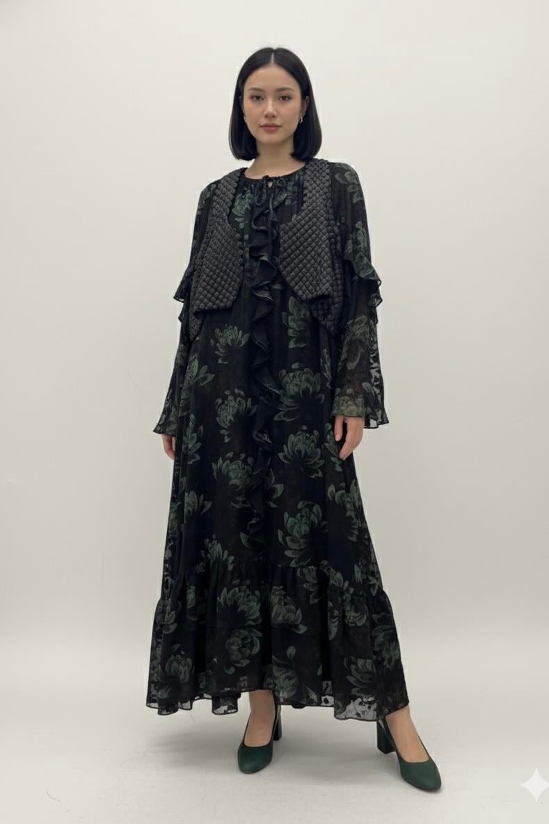 Ghisa 4124 Elbise - Yeşil