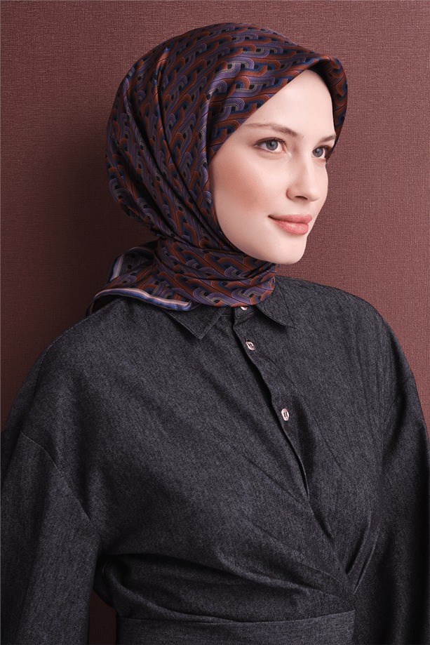 Armine Dj Saf Twill İpek Eşarp 9604D (T) - Mor Eşarp ARMİNE 