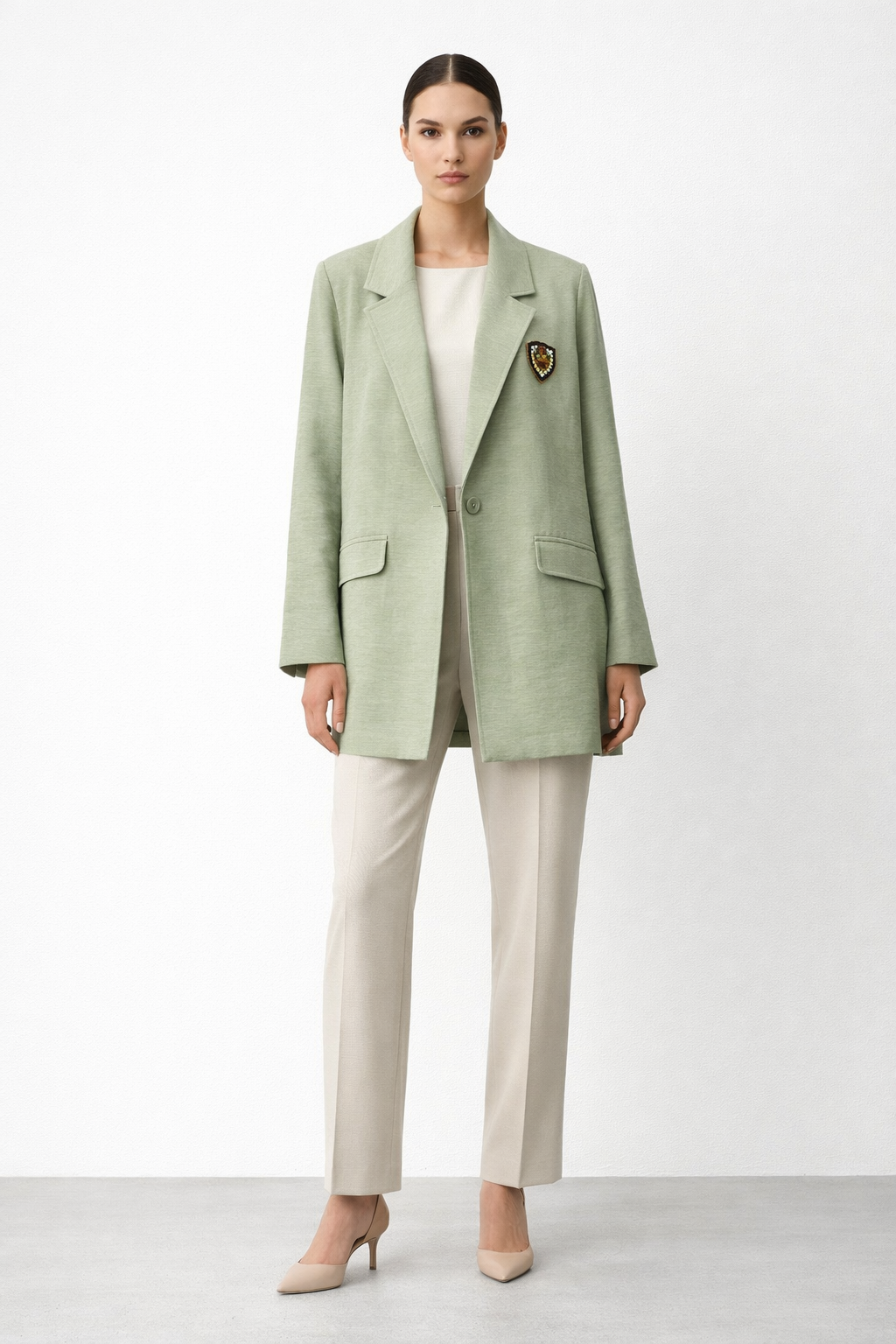 Ceremony 26Y802 Arma Detaylı Keten Ceket - Küf