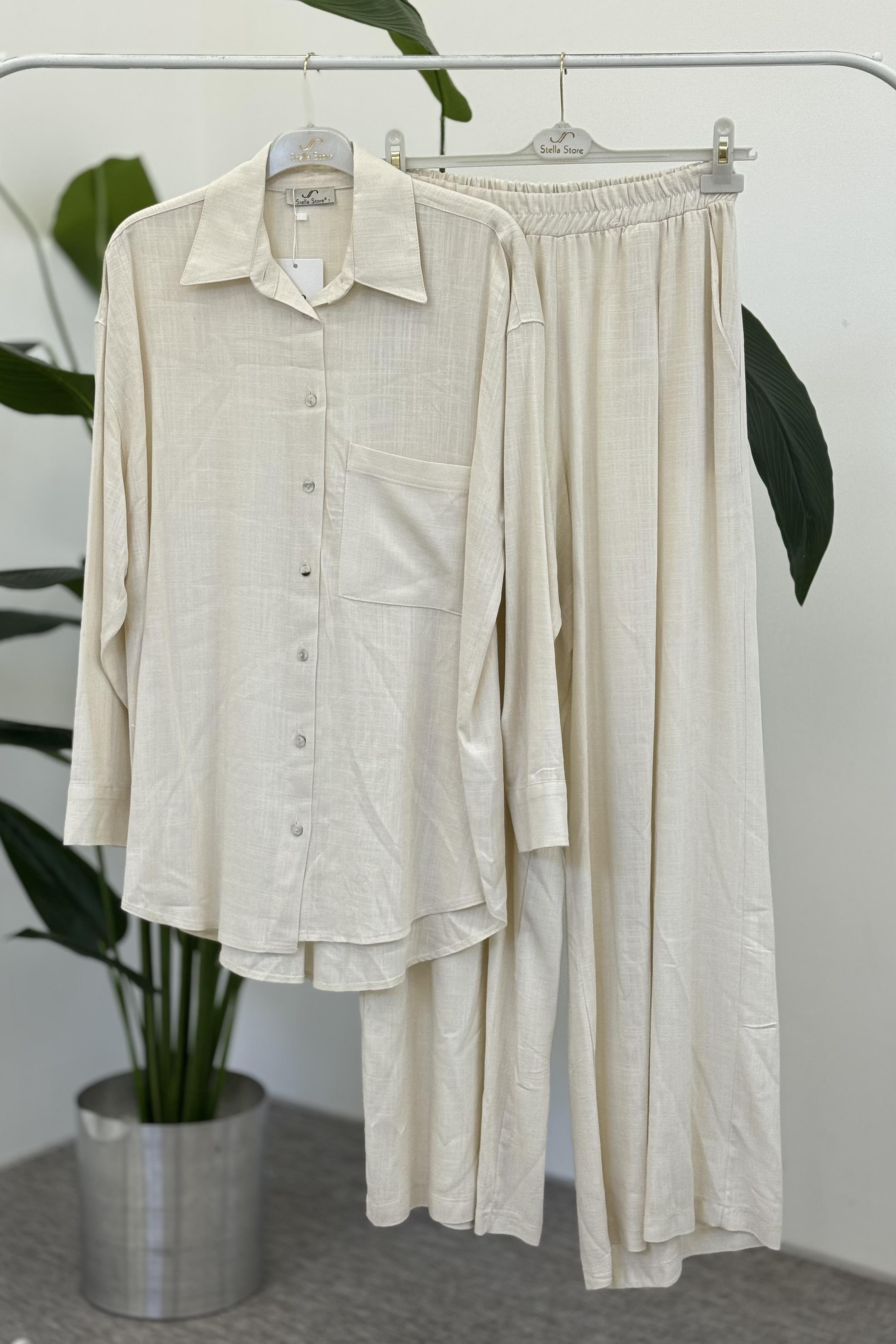 Basic Pantolonlu Takım 1368 - Bej