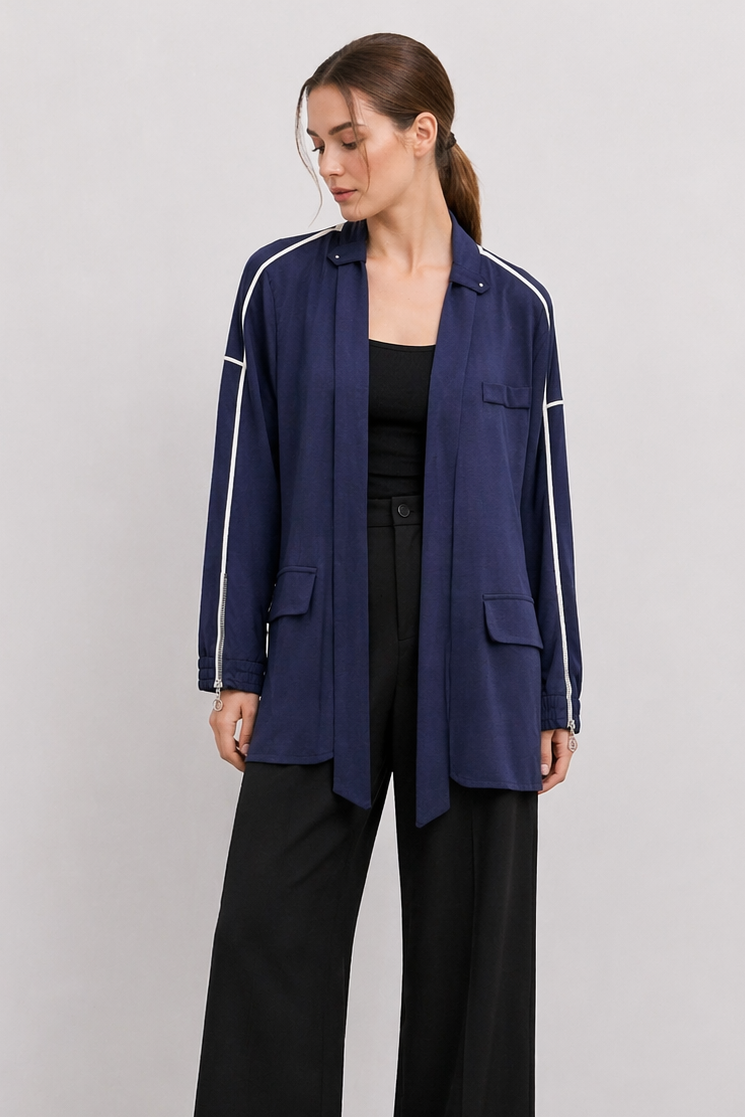 Ceremony 26Y819 Arkasi Baski Detaylı zegna Ceket - Lacivert