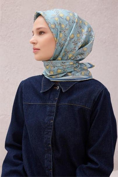 Belli Saf İpek Eşarp 4212D (T) - Turkuaz