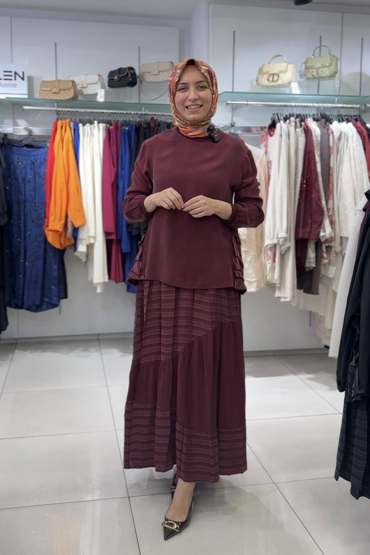 Misswhence 37016 Etekli Takım - Bordo