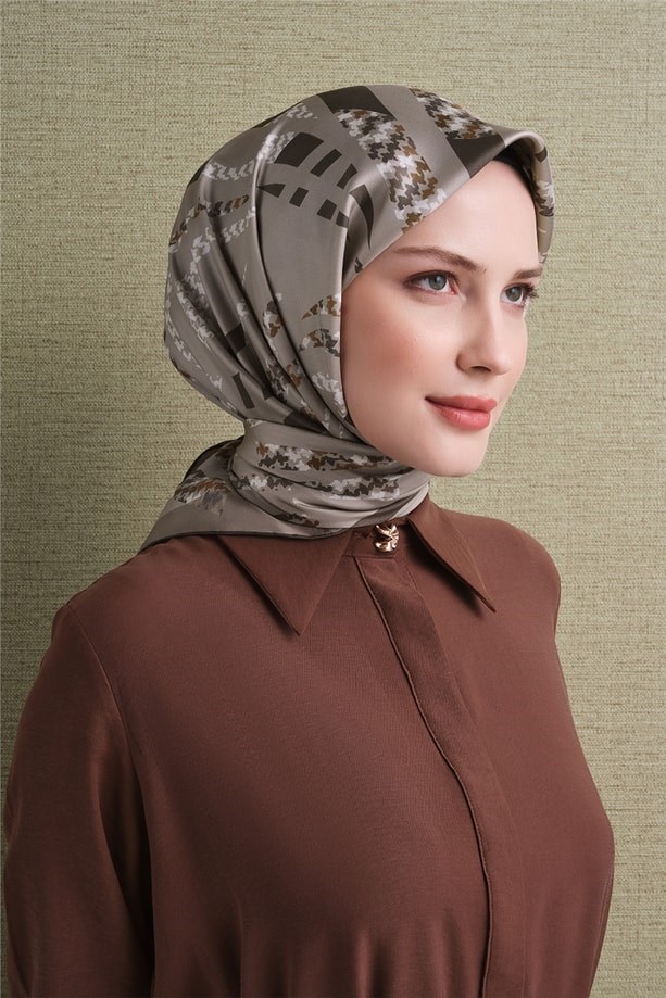 Armine Dj Saf Twill İpek Eşarp 9634D (T) - Taş Eşarp ARMİNE 