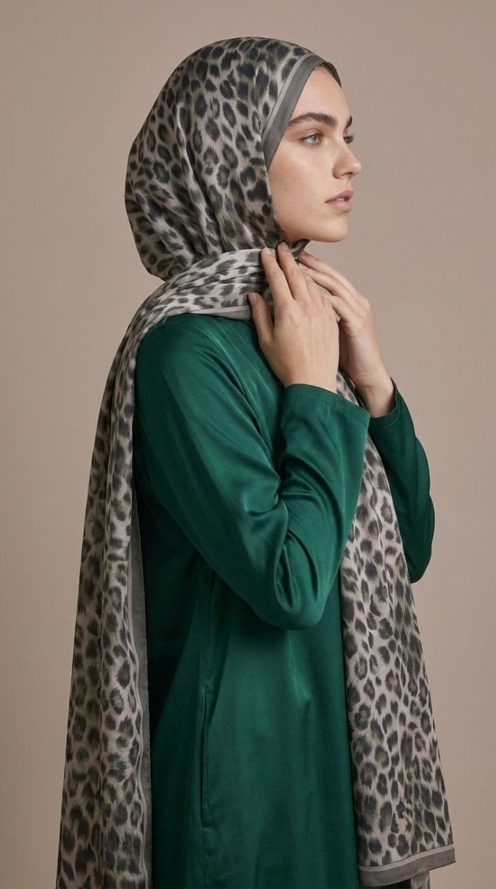 Levidor 39081 Leopar Vella Şal - Haki Şal LEVİDOR 