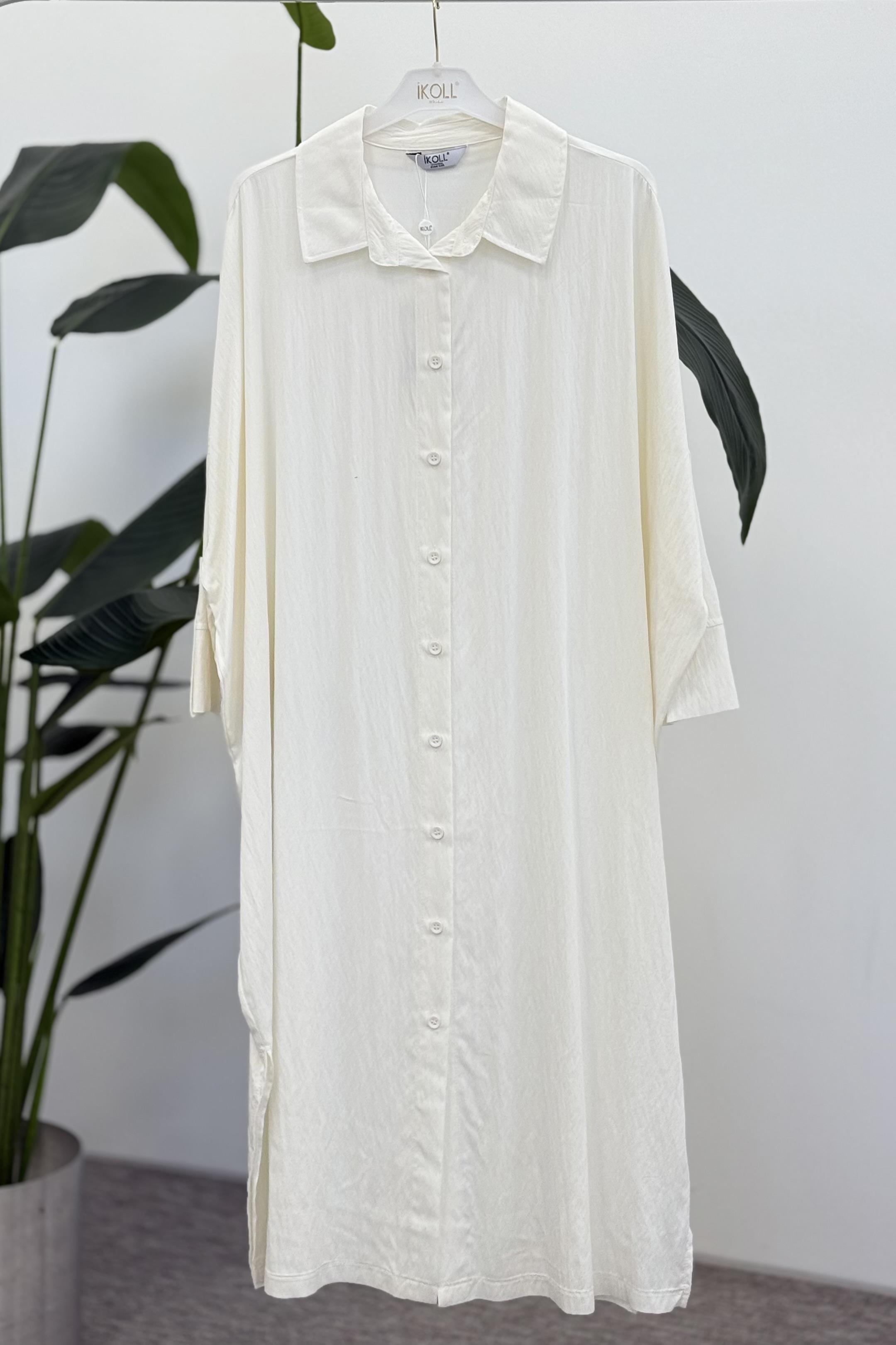 Oversize Apolet Detaylı Tunik 0035686 - Ekru