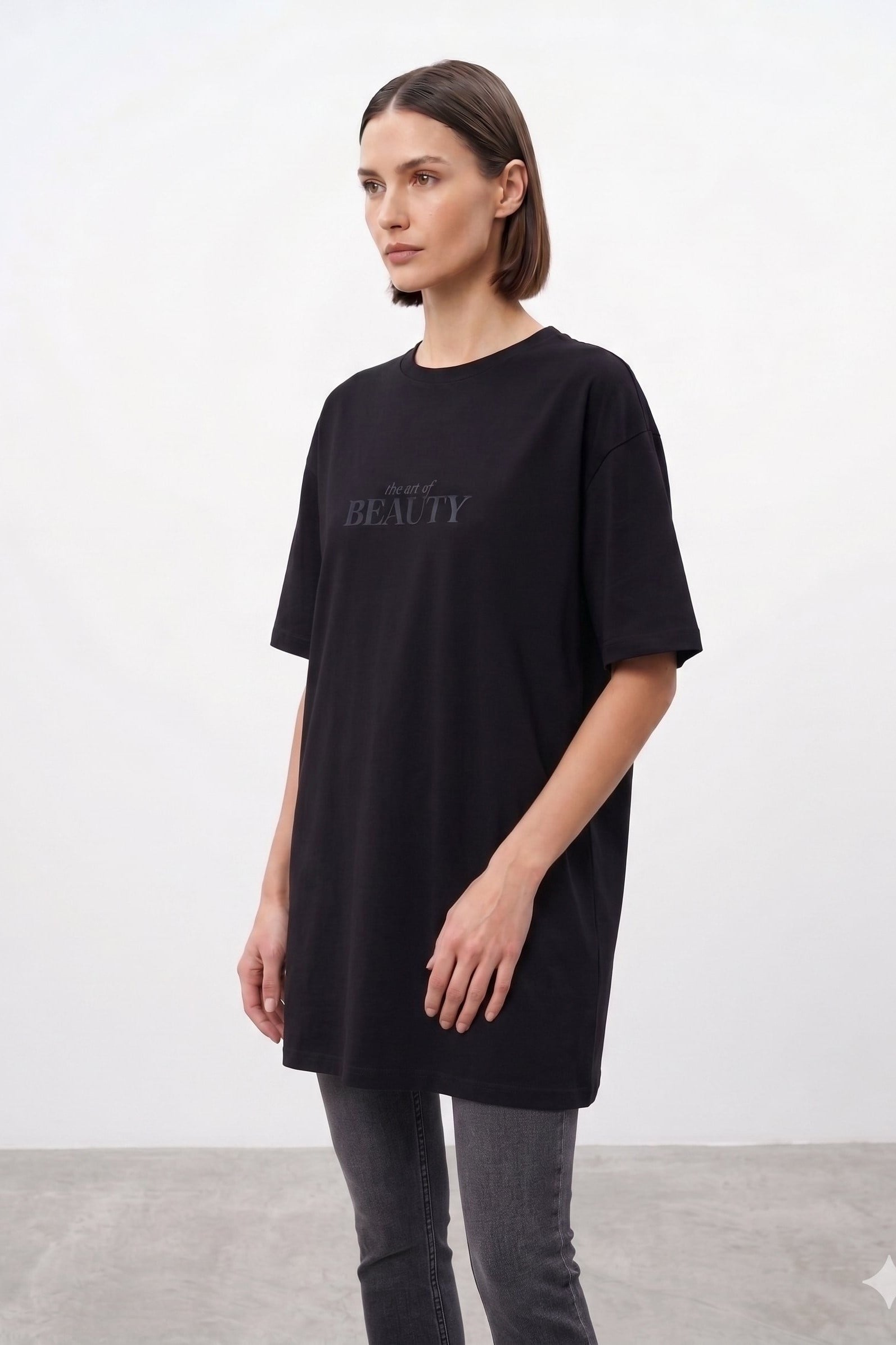 Tonaton Baskılı Basıc T-Shırt 0036462 - Siyah