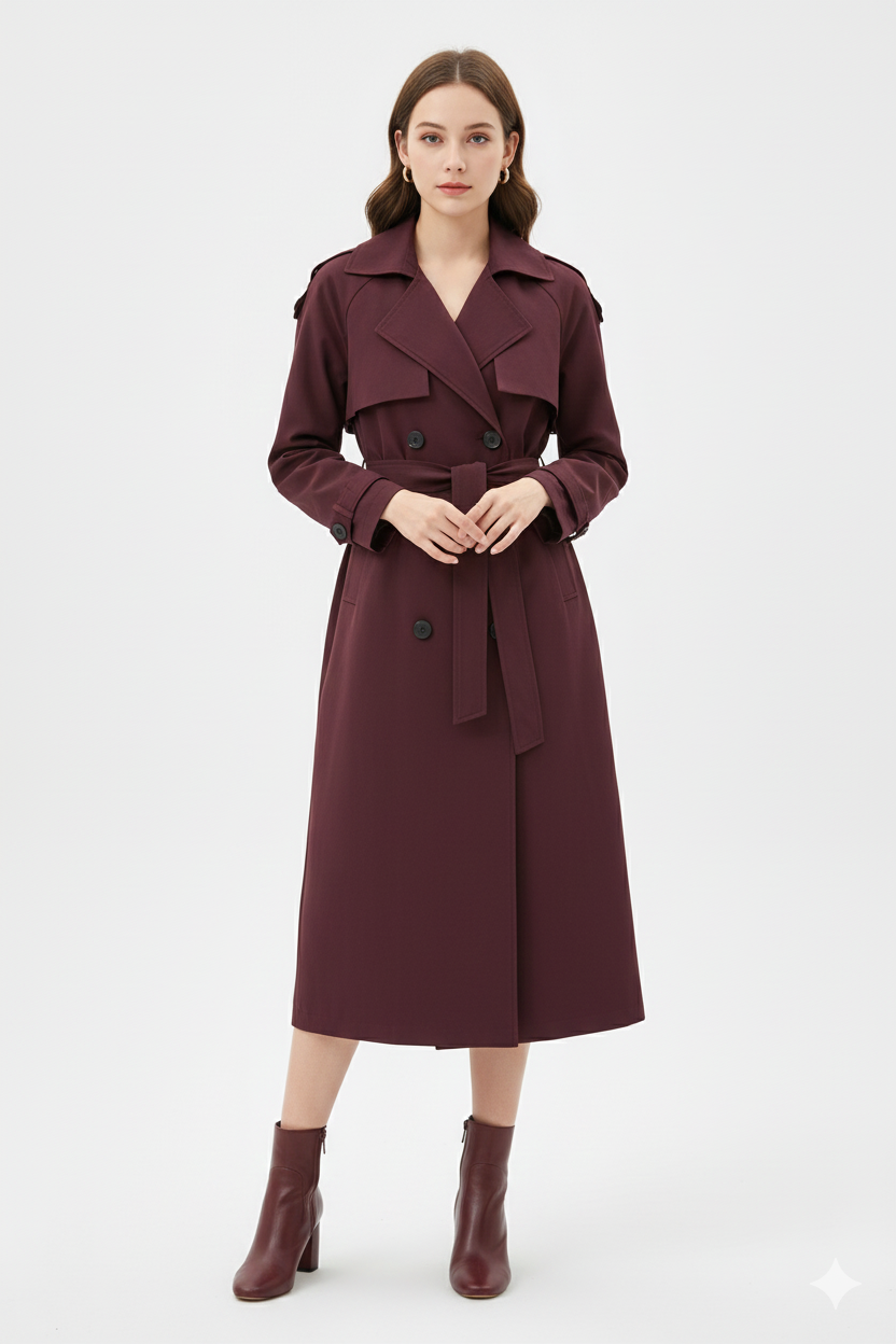 Rüzgarlık Detay Trenç 32403 - Burgundy