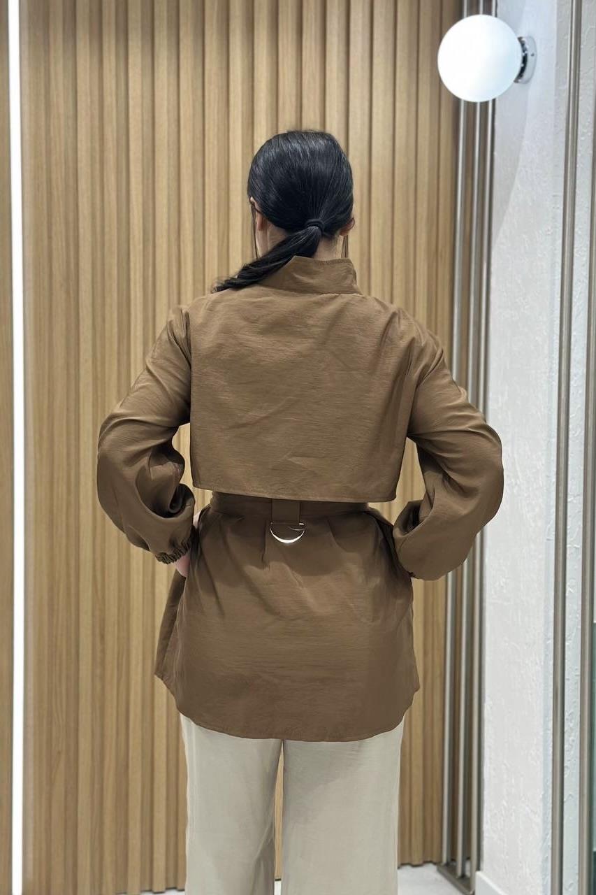 Halka Detay Kemerli Kap 9253 - Kahve