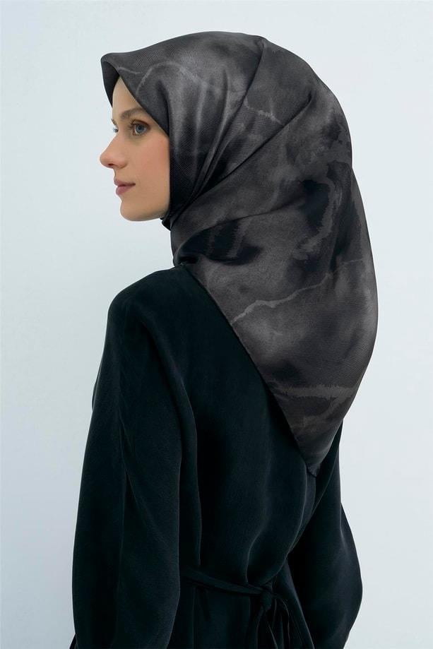 Armine Dj Saf Twill İpek Eşarp 9501D (T) - Siyah