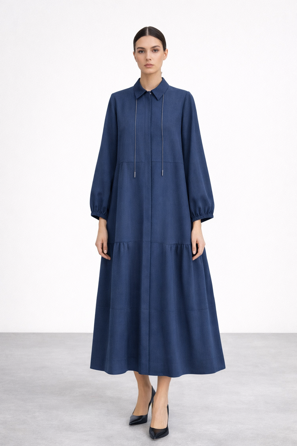 Micca 261540M Sim İp Detaylı Ferace - Lacivert