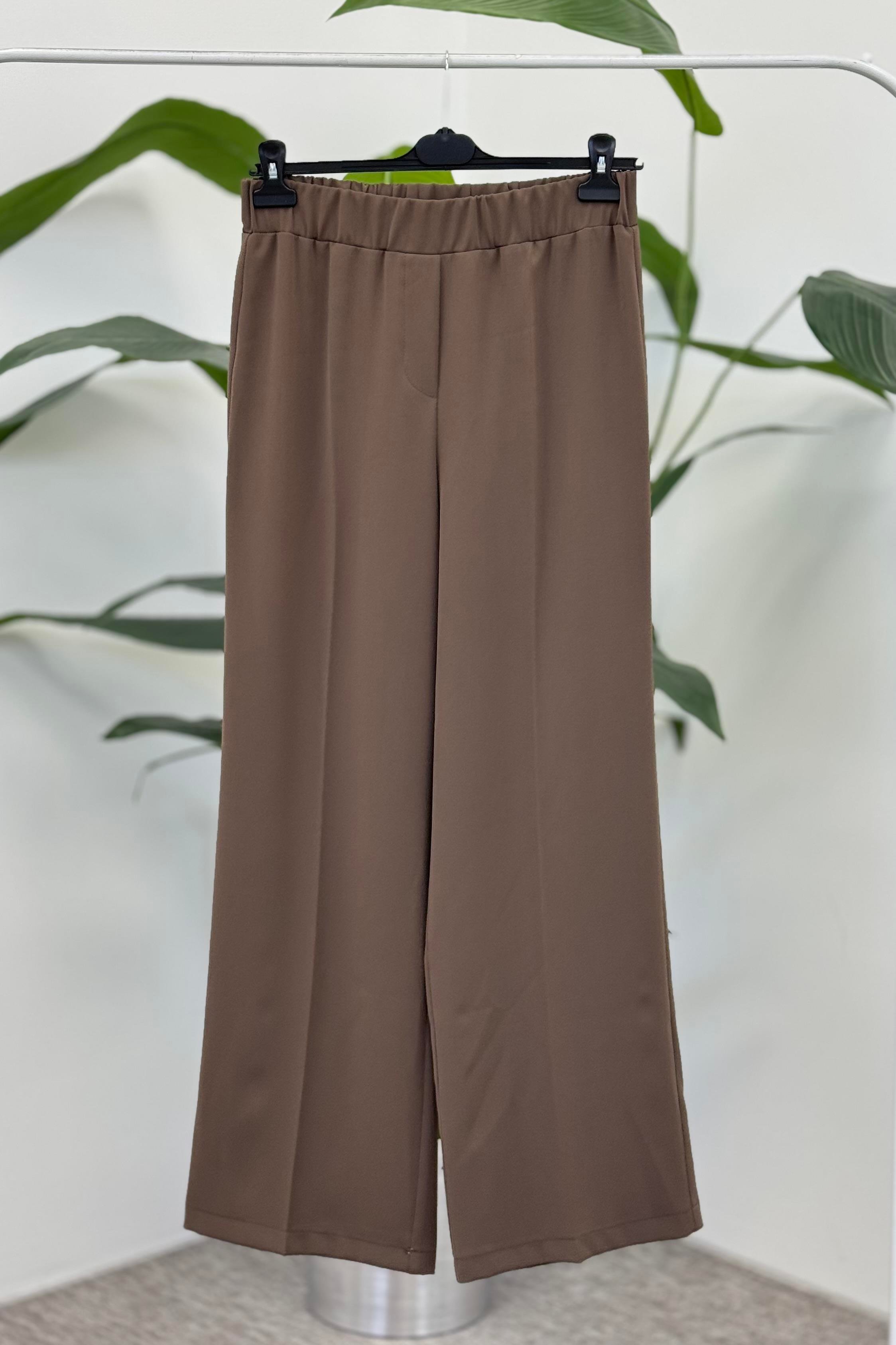 Sentez 5580 Colmar Beli Lastikli Geniş Paça Pantolon - Browni