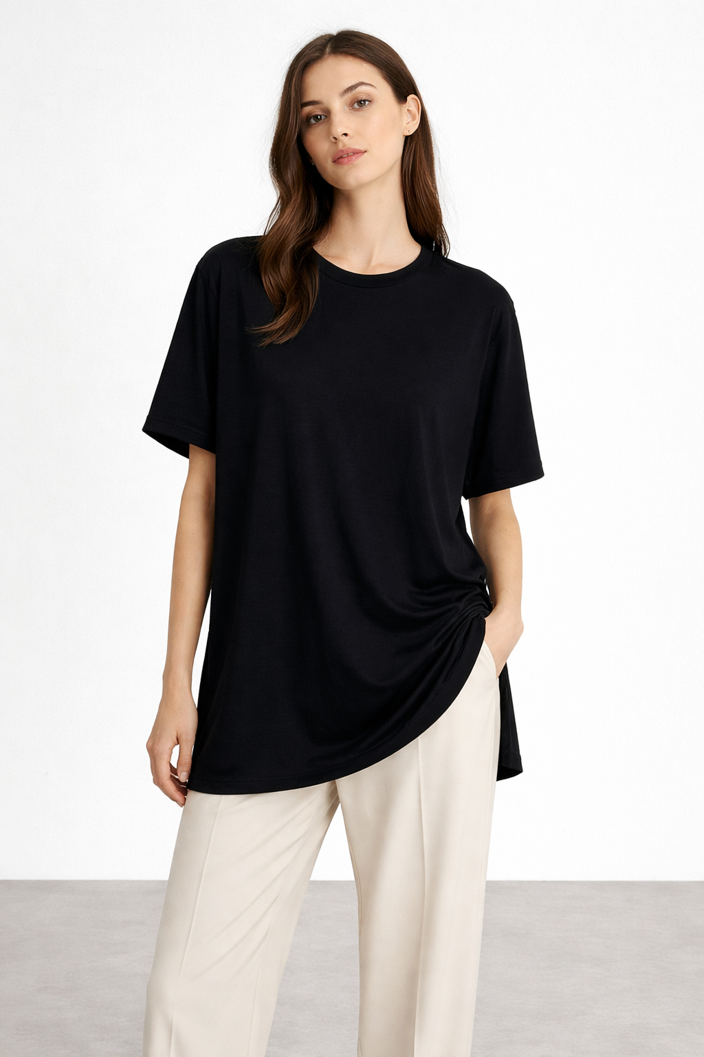 Ceremony 26y161 Kısa Kollu Bambu Bluz - Siyah