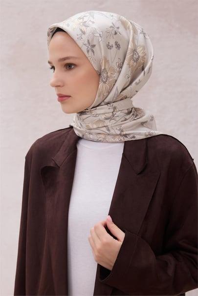 Belli Saf İpek Eşarp 4210D (T) - Bej