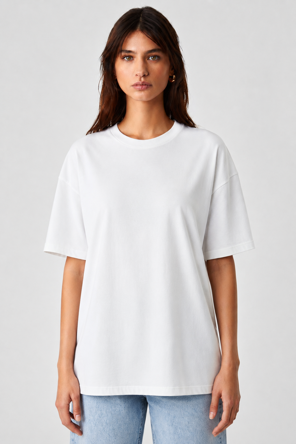 Bisiklet Yaka Basic Tshirt 4026 - Beyaz