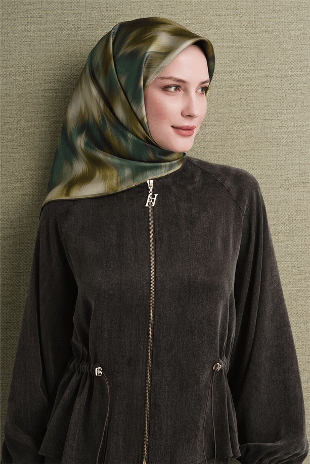 Armine Dj Saf Twill İpek Eşarp 9605D (T) - Çimen Eşarp ARMİNE 