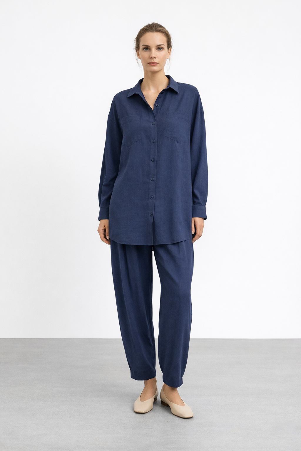 Çift Cep Detay Pantolonlu Takım 14442 - F.Navy