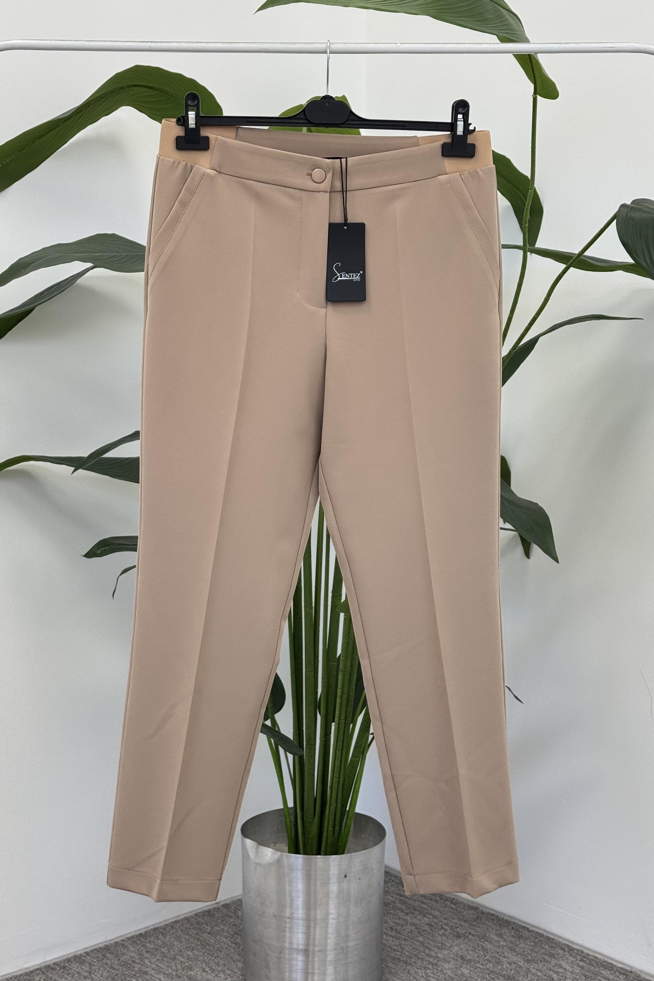 Sentez 5606 Narina Büyük Beden Pantolon - Camel
