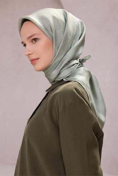 Belli Saf İpek Eşarp 4201D (T) - Su Yeşili