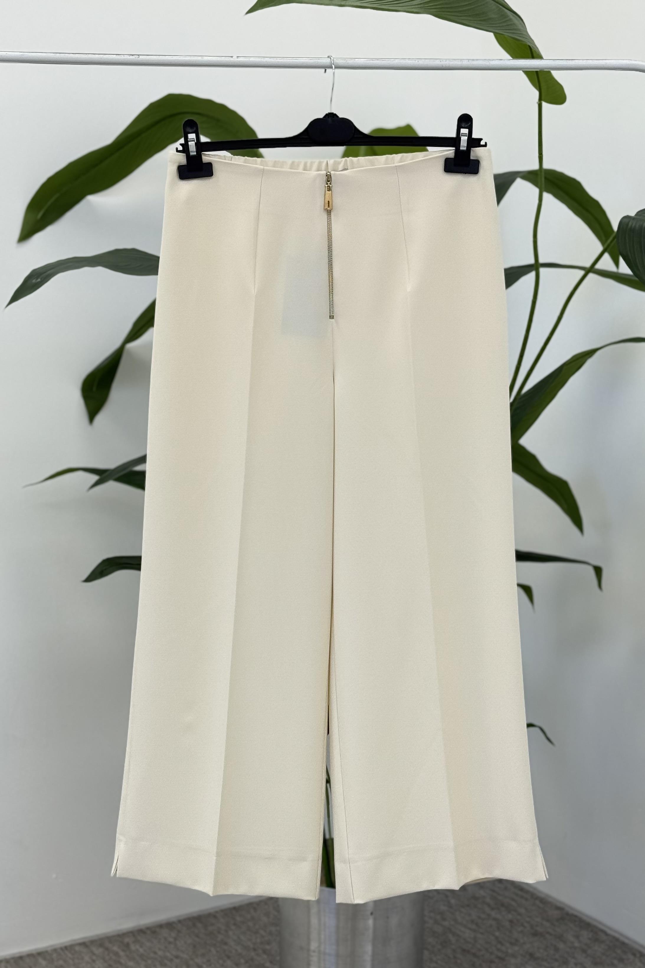 Sentez 5565-1 Queen Kısa Geniş Paça Pantolon - Taş