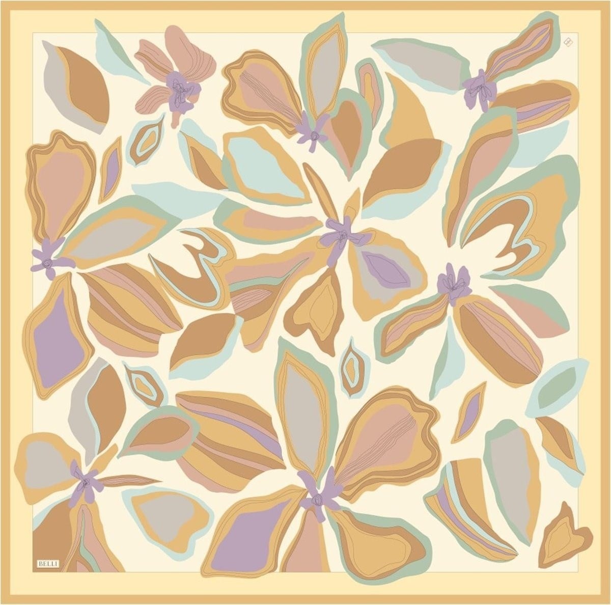 Belli Saf Twill İpek Eşarp 4318D (T) - Sarı