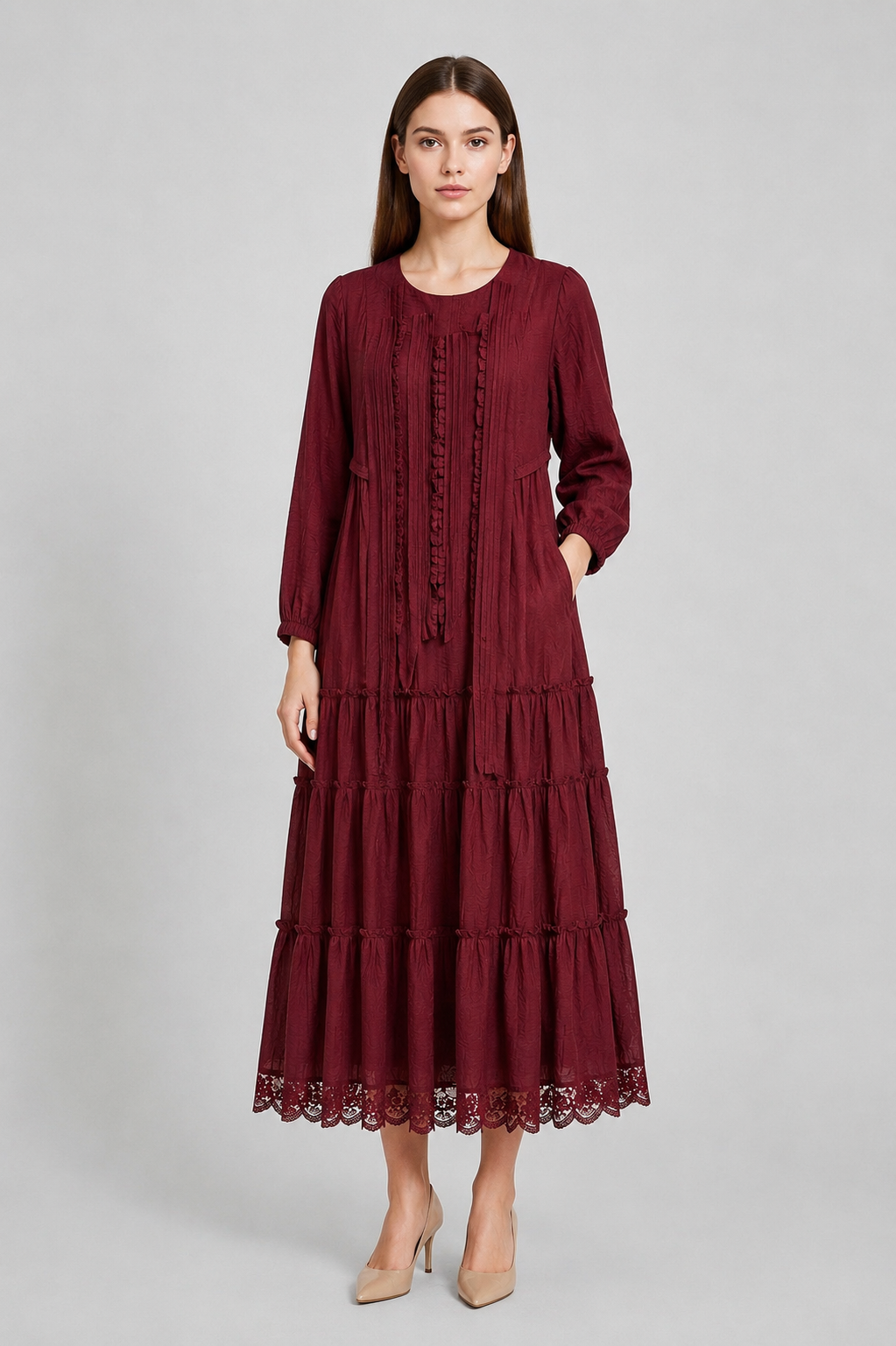 LissMore 6259 Elbise - Bordo