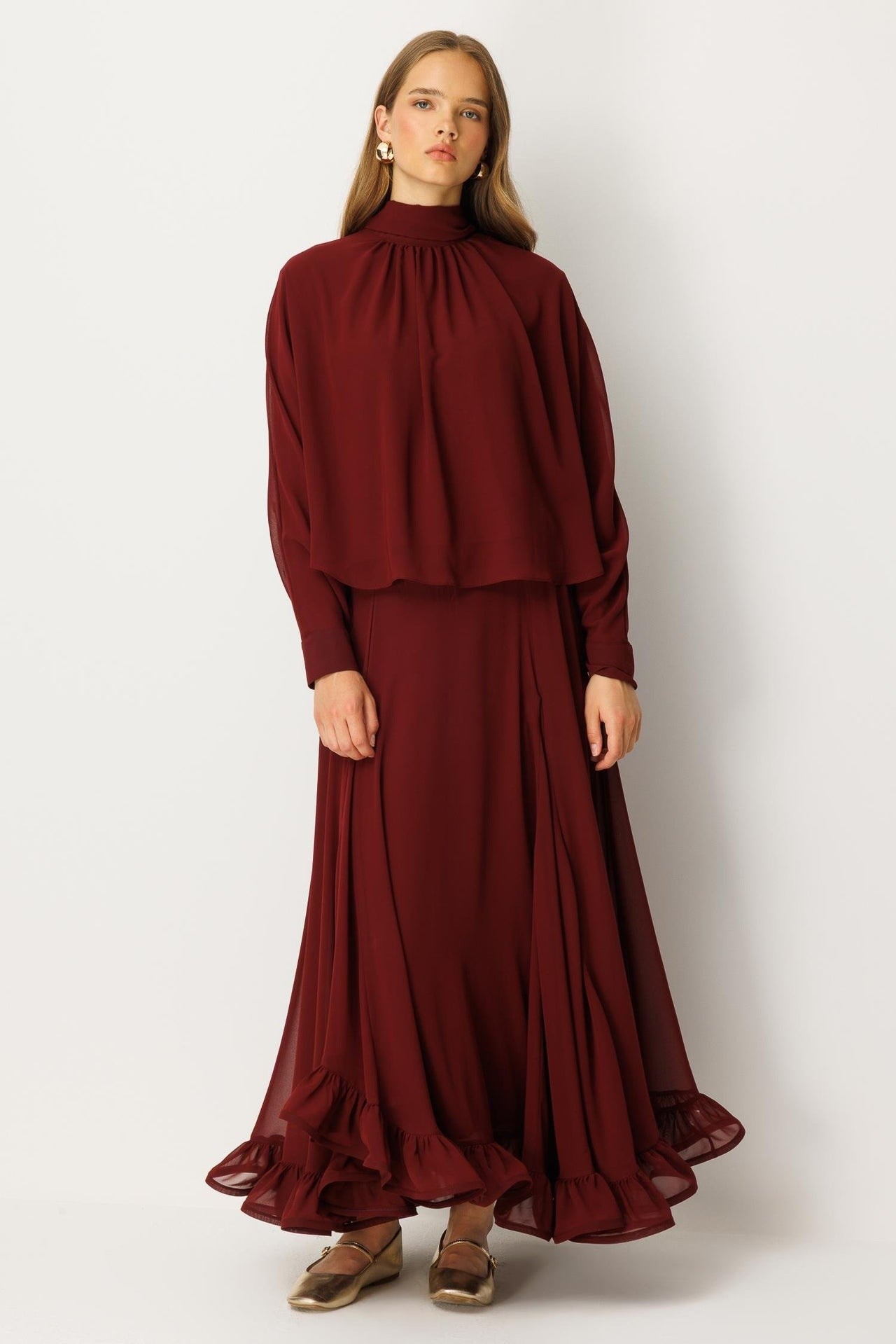 Ghisa 1860 Şifon Takım Bordo
