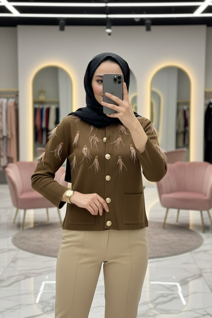 Venöve Hrk0006 Misa Hırka - Kahverengi