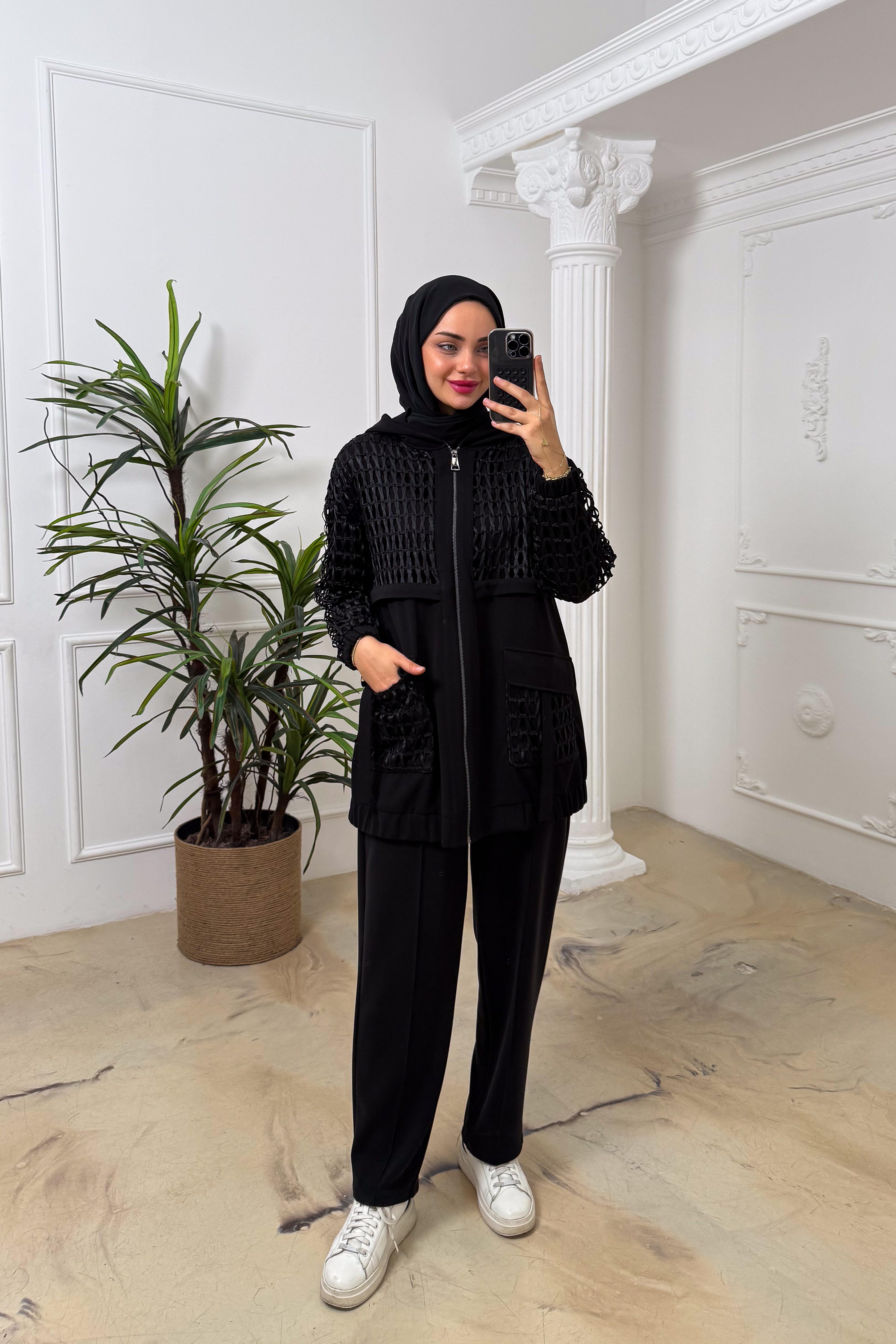 Ahi 11165 File Detay Üçlü Takım - Siyah