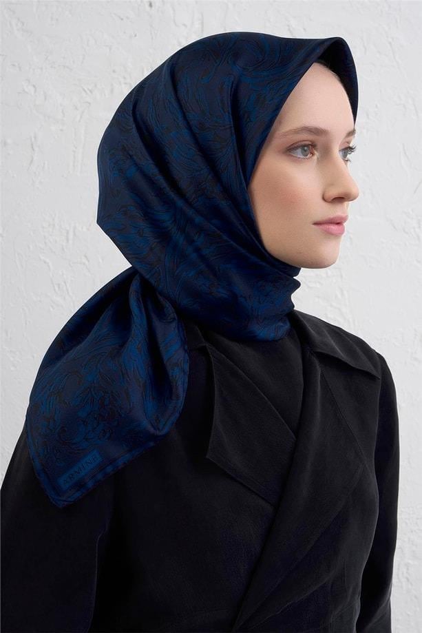Armine Dj Saf İpek Eşarp 9431D (T) - Lacivert