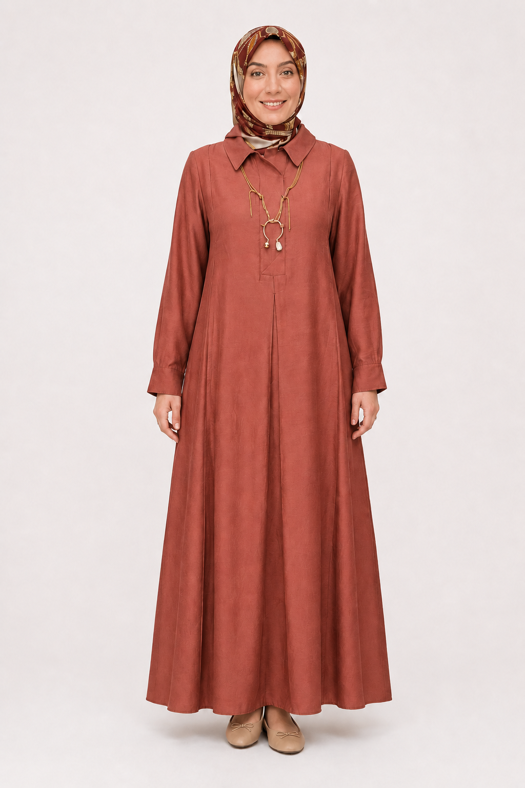 LissMore 6255 Elbise - Kiremit