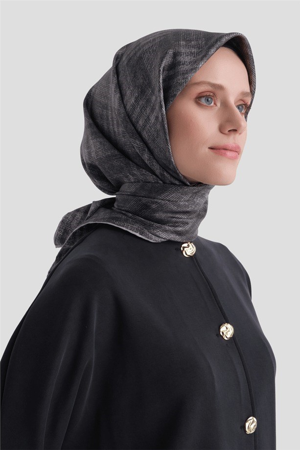 Armine Dj Saf Twill İpek Eşarp 9628D (T) - Gri Eşarp ARMİNE 