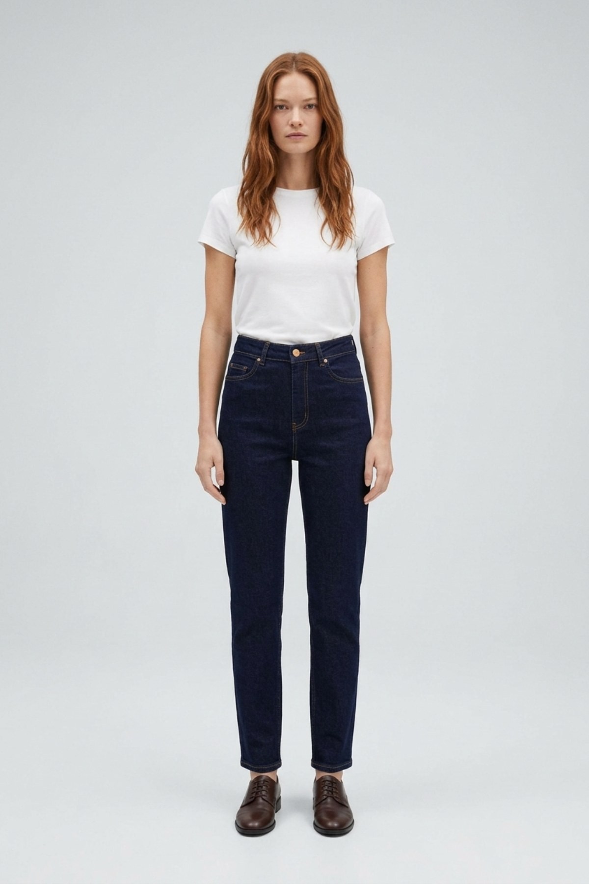 Dikişsiz Paça Mom Fit Kot Pantolon 764 Slaplı Lacivert Pantolon XLove Jeans 