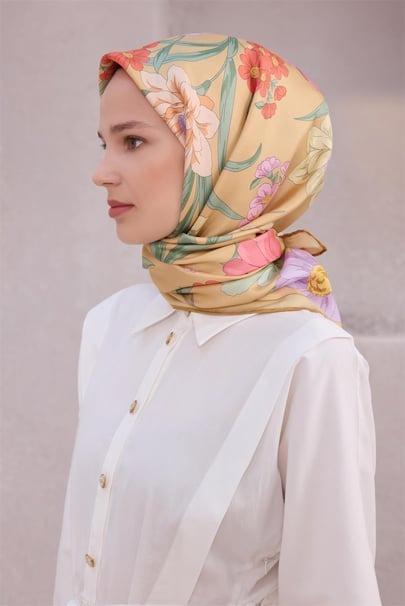 Belli Saf İpek Eşarp 4219D (T) - Gold