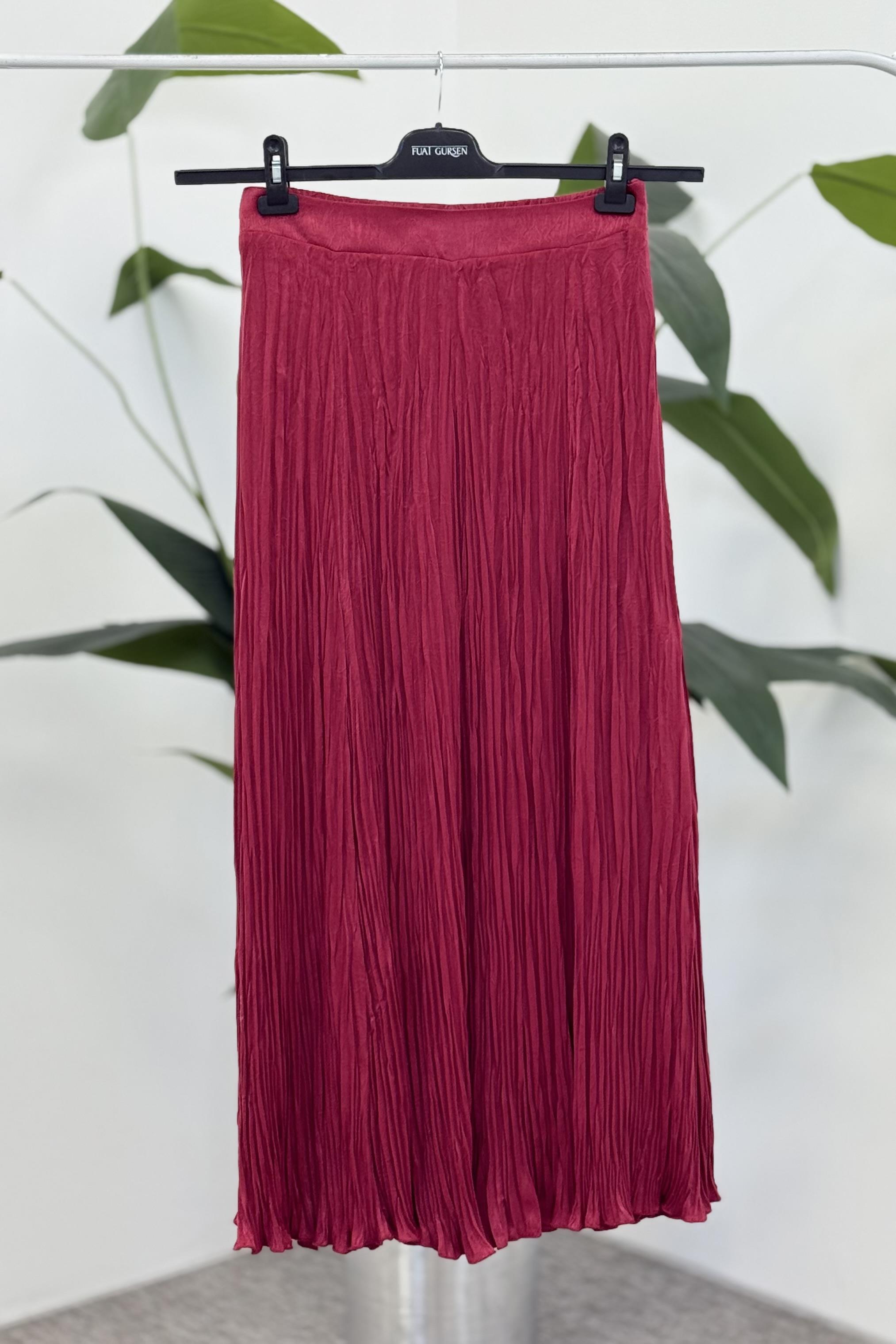 Fuat Gürşen 3417 Kraşlı Etek - Bordo