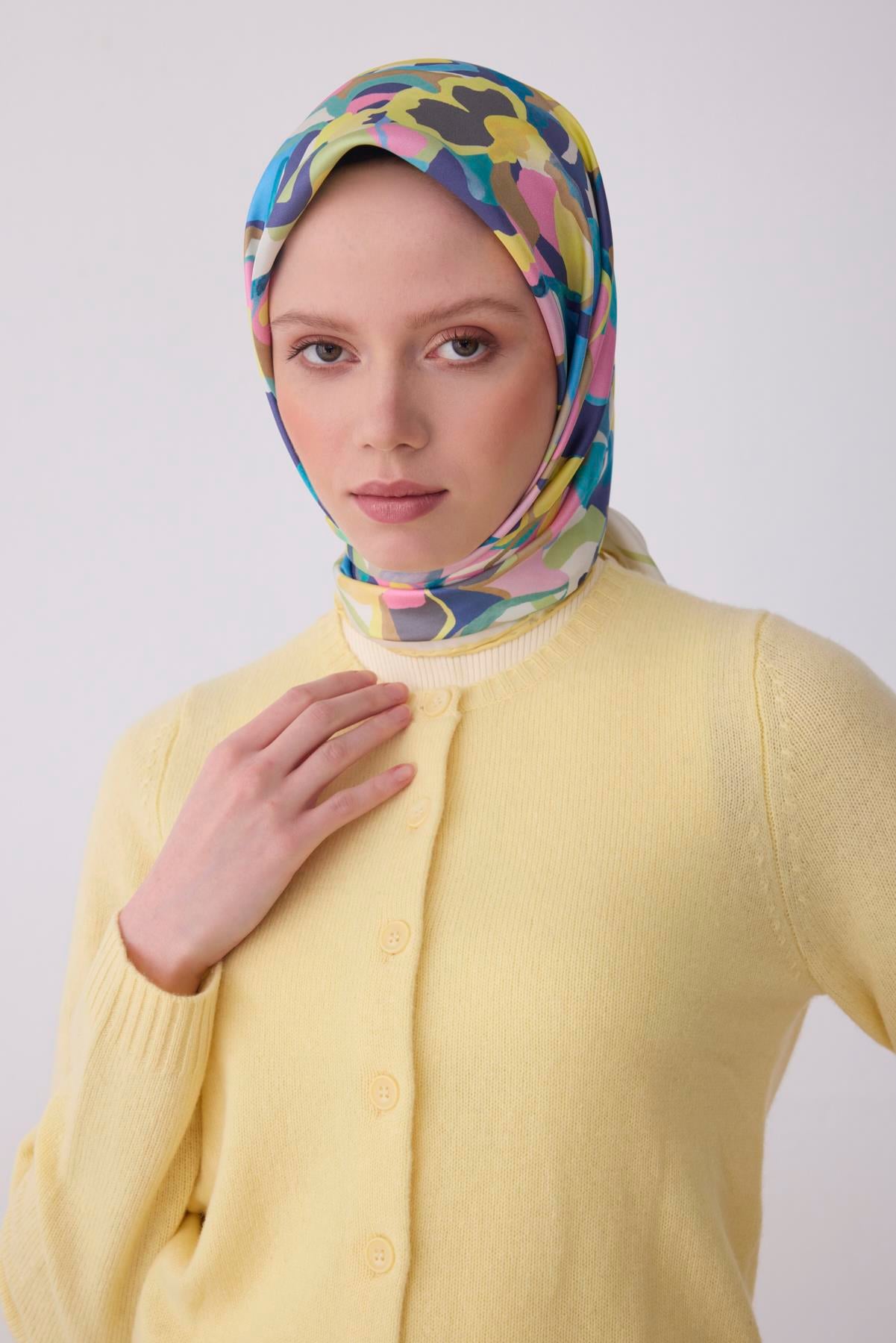 Belli Saf Twill İpek Eşarp 4312D (T) - Sarı