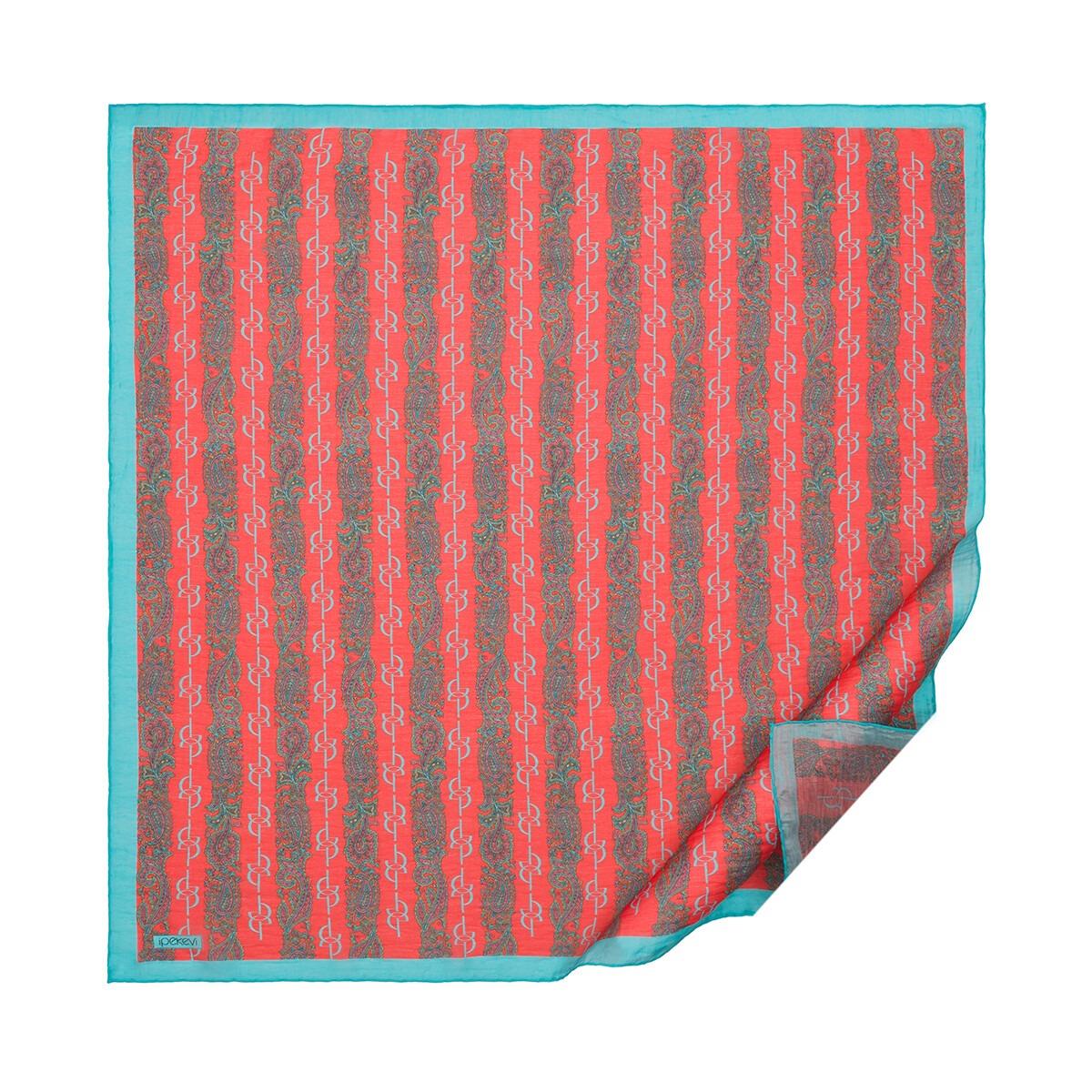 İpekevi 02217 Monogram Desenli Tensel Eşarp - Bordo Gri
