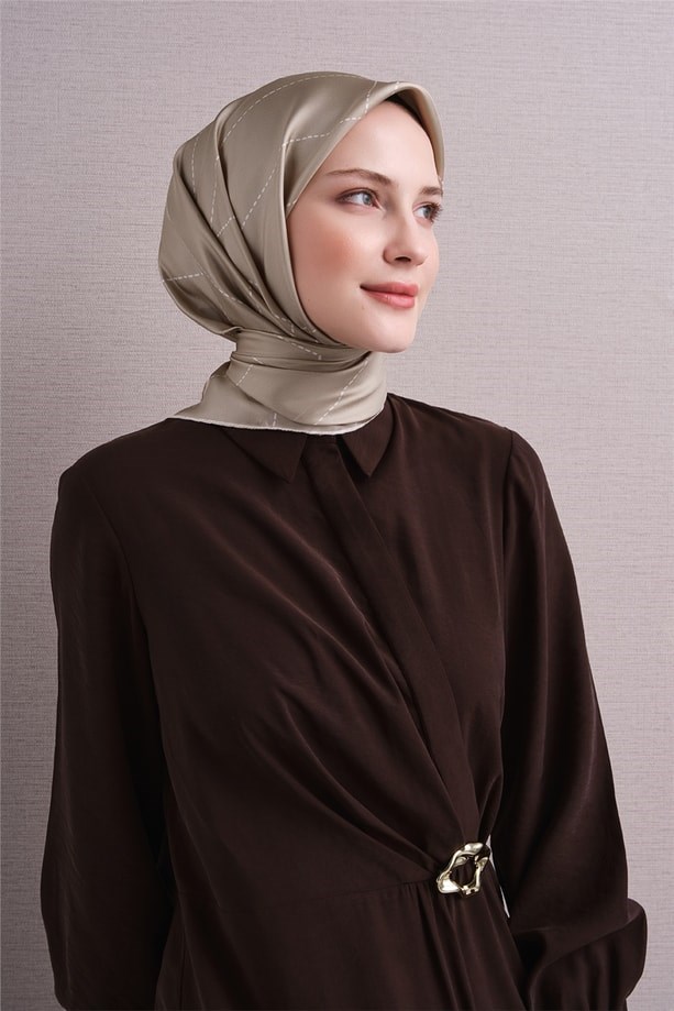 Armine Dj Saf Twill İpek Eşarp 9642D (T) - Taş Eşarp ARMİNE 
