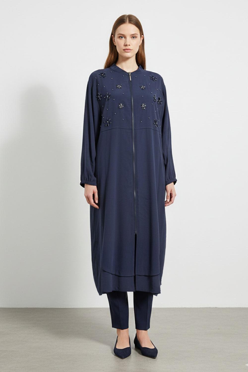 Çiçek Baskılı Kap 15253 - F.Navy