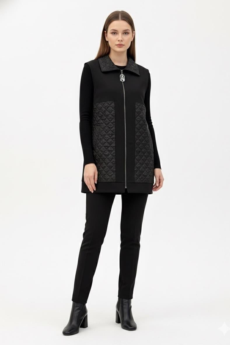 Armine Trend 25KT540 Kapitone Detay Yelek - Siyah