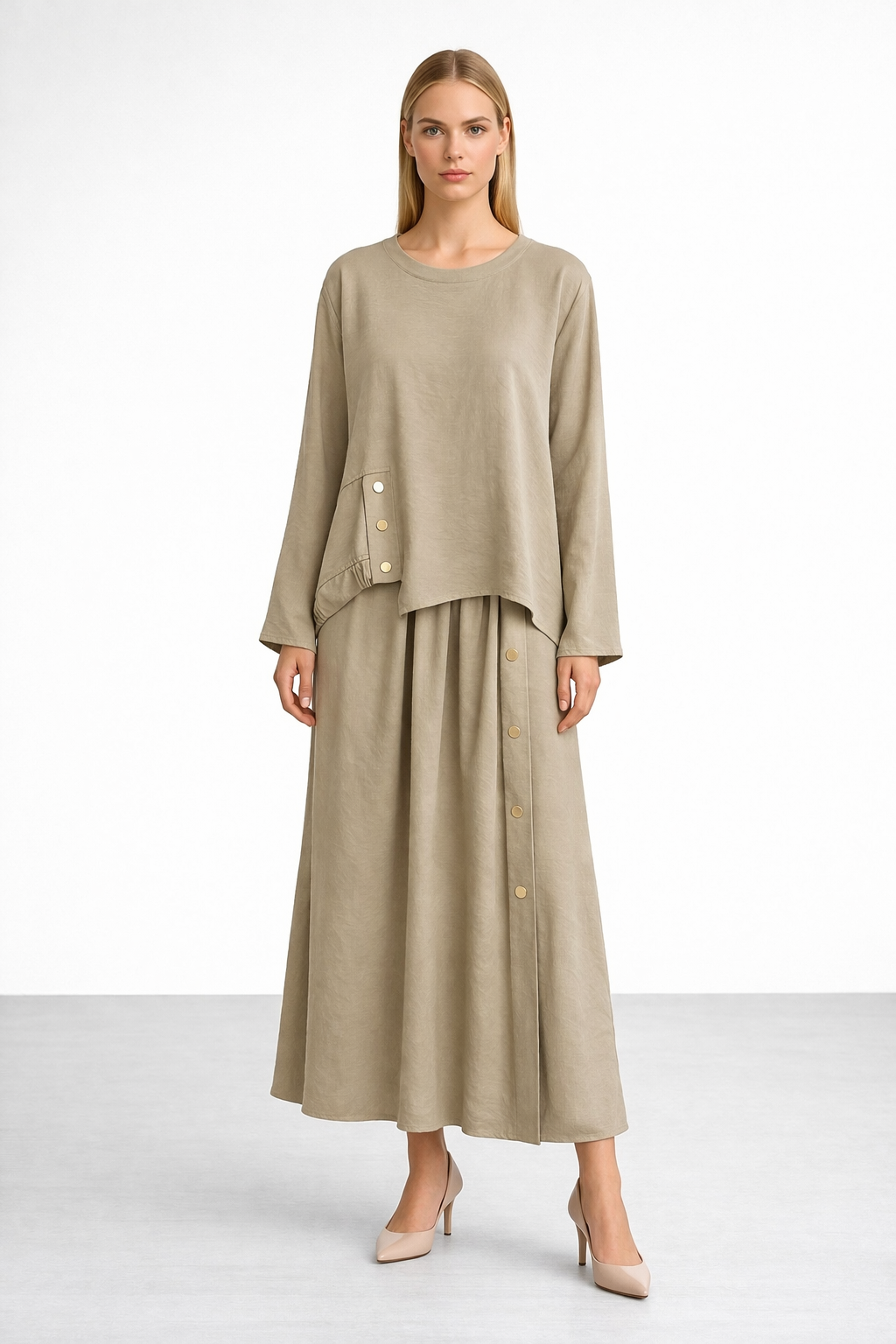 Ceremony 26Y956 Bluzu Ve Eteği Çıtçıt Aksesuar Detaylı Takım - Küf