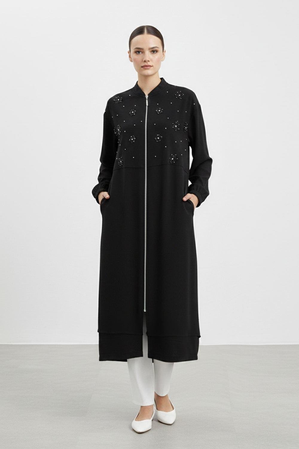 Çiçek Baskılı Kap 15253 - Siyah