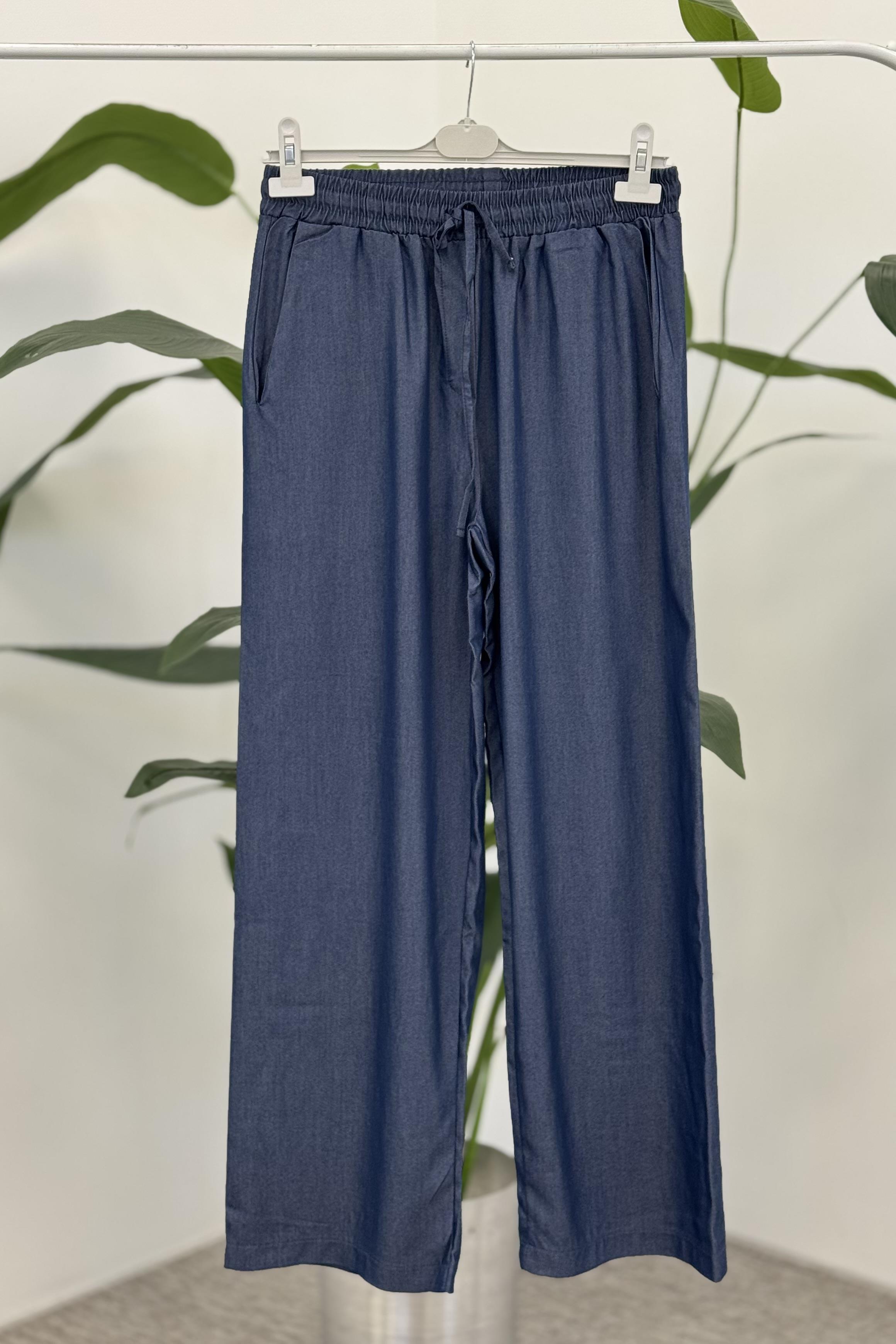 Beli Lastikli Kot Pantolon 2994 - Lacivert