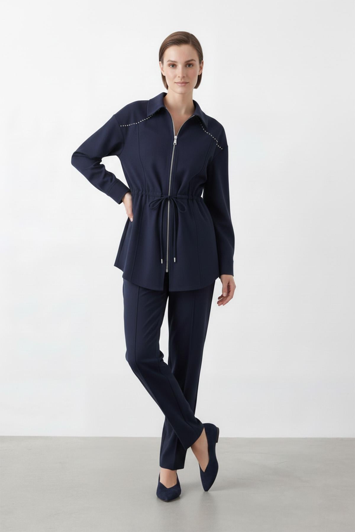 Zımba Detay Pantolonlu Takım 14431 - F.Navy
