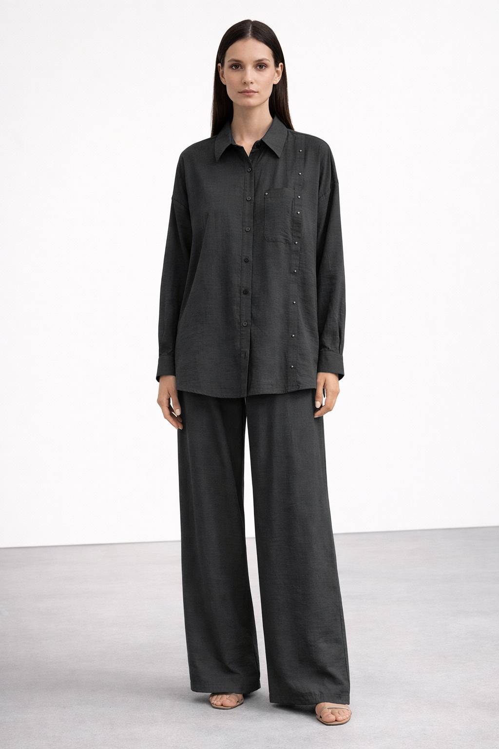 Ceremony 26Y910 Çapraz Cep Detaylı Pantolonlu Safari Takım - Siyah