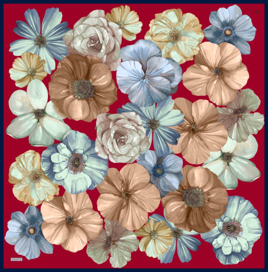Armine Dj Saf Twill İpek Eşarp 9503D (T) - Kırmızı