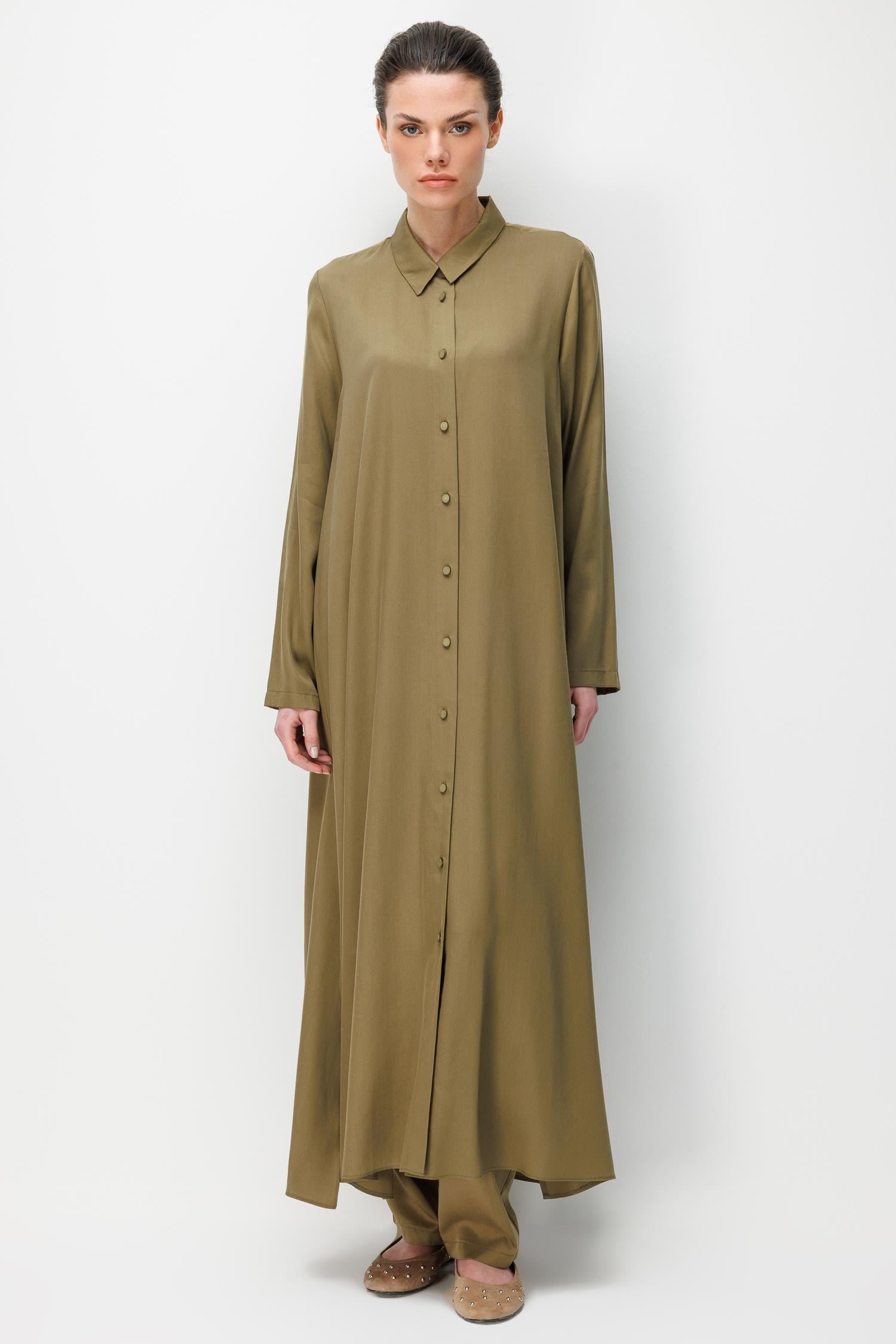 Micca 261597M Uzun Düğmeli Tunik - Haki