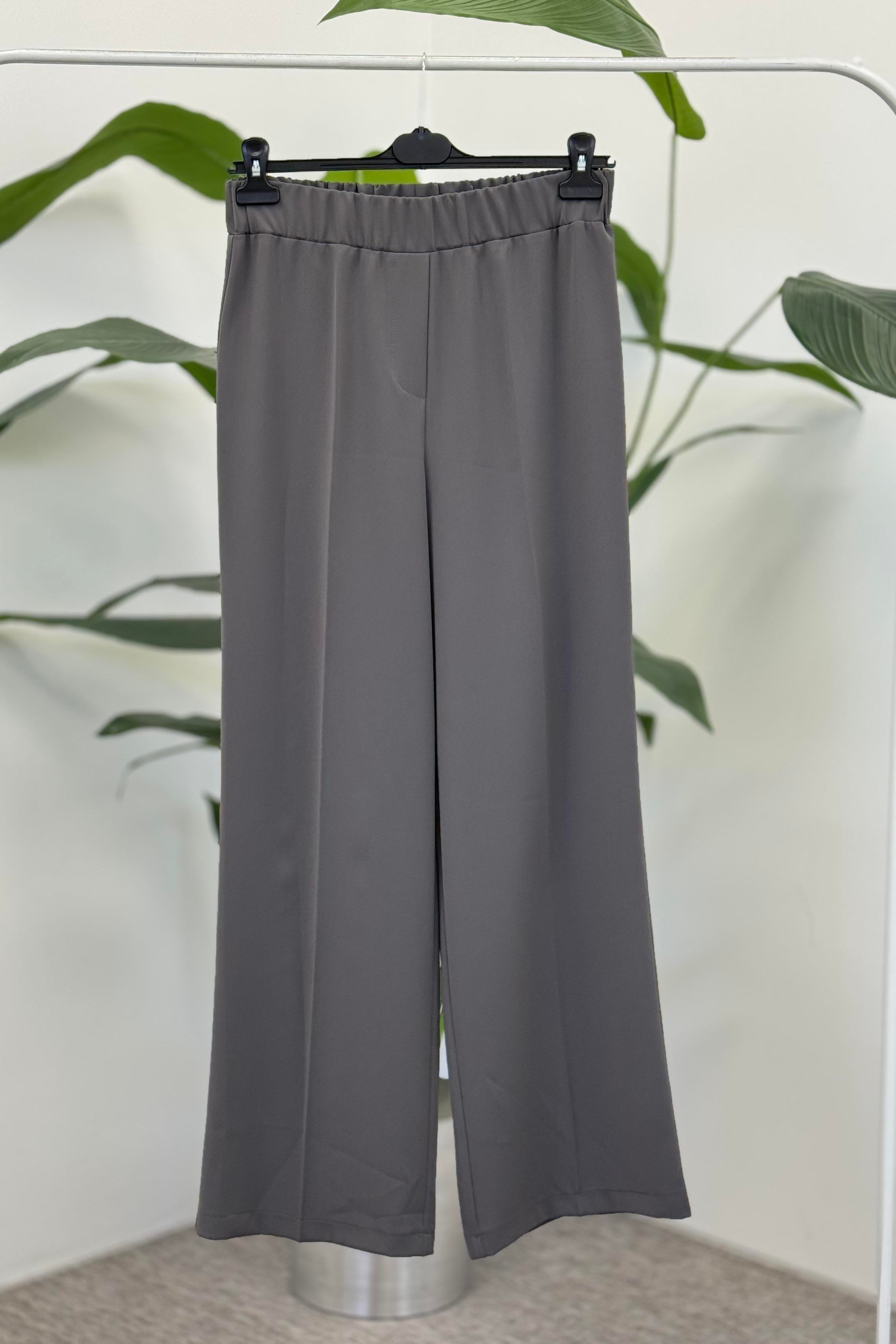 Sentez 5580 Colmar Beli Lastikli Geniş Paça Pantolon - Koyu Gri