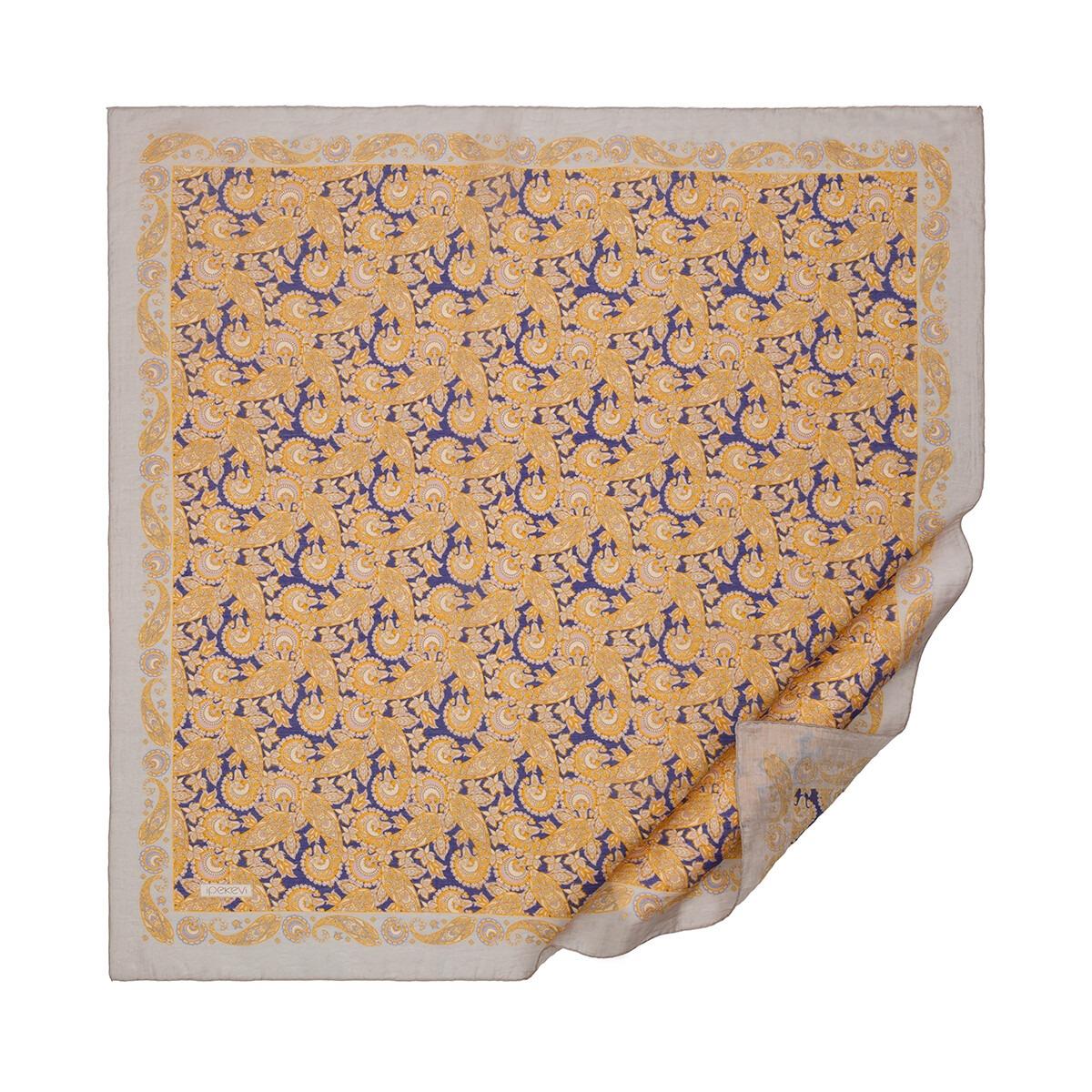 İpekevi 02224 Mezopotamya Model 02 Desenli Tensel Eşarp - Taş Gold