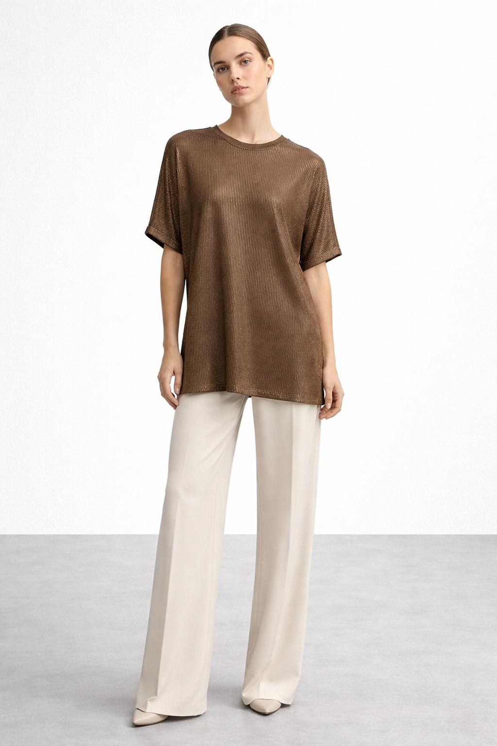 Ceremony 26Y121 Romeo Kısa Kollu Bluz - Kahverengi